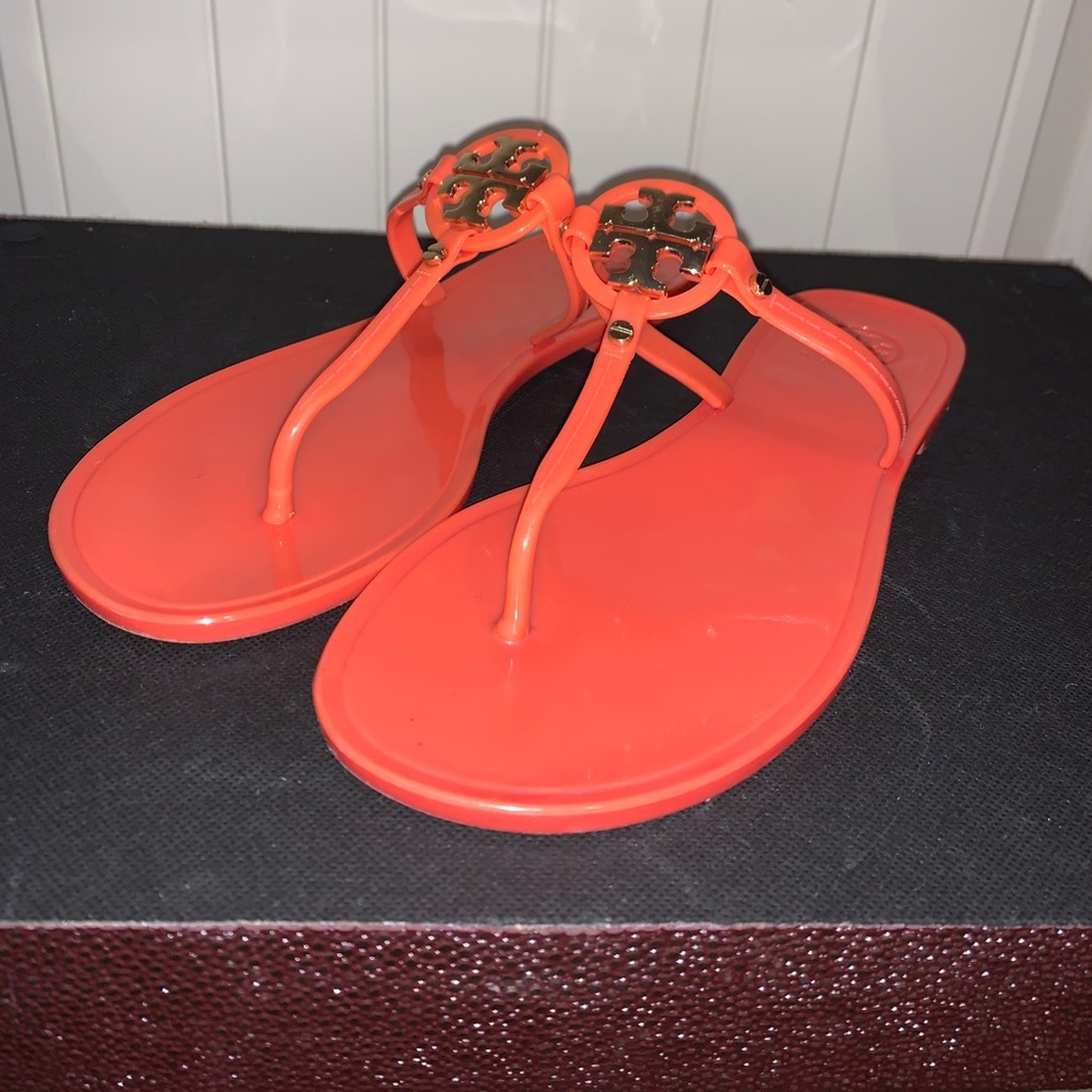 Orange Tory Burch Mini Miller Jelly Sandals